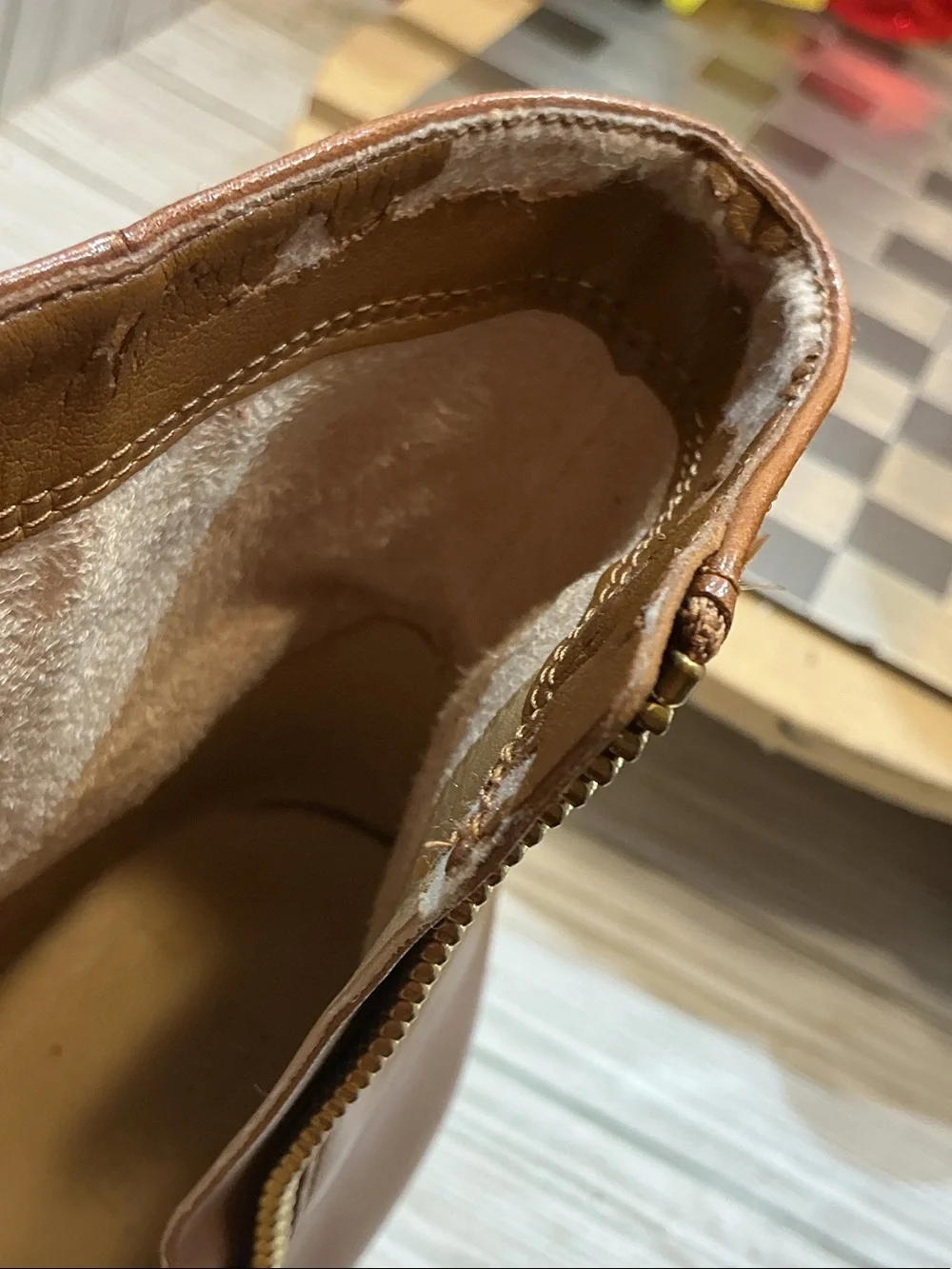 Michael Kors Brown Leather Ankle Booties with Side Zip